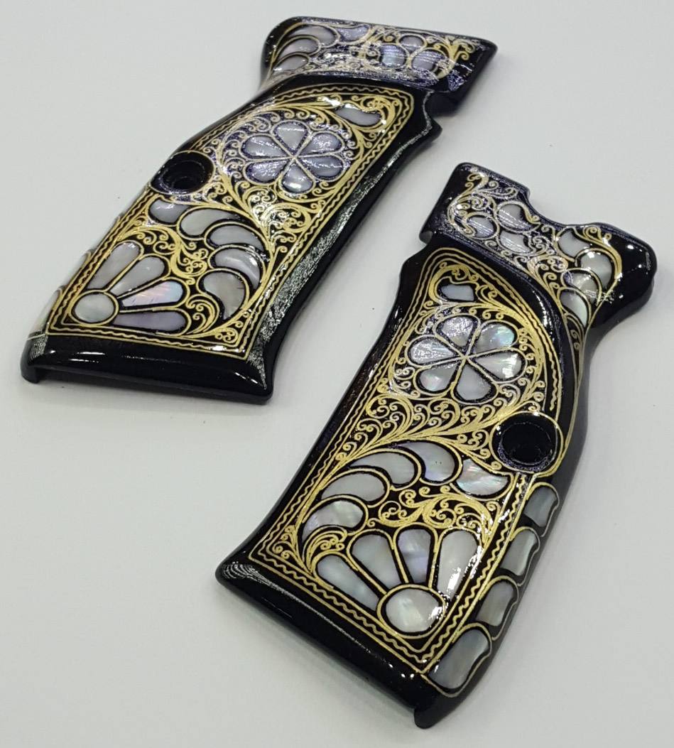 Özel Sedef İşlemeli Sarsılmaz Mega ve K11 Tabanca Kabzesi